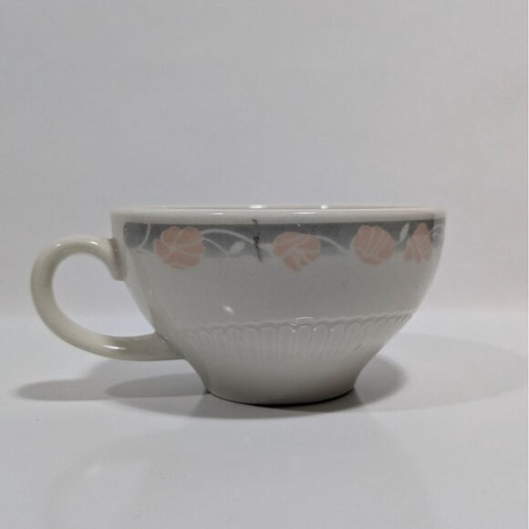 Syracuse China Maymont Tea Cup Mug Grey Pink Floral Restaurant Ware Vintage - Picture 5 of 10
